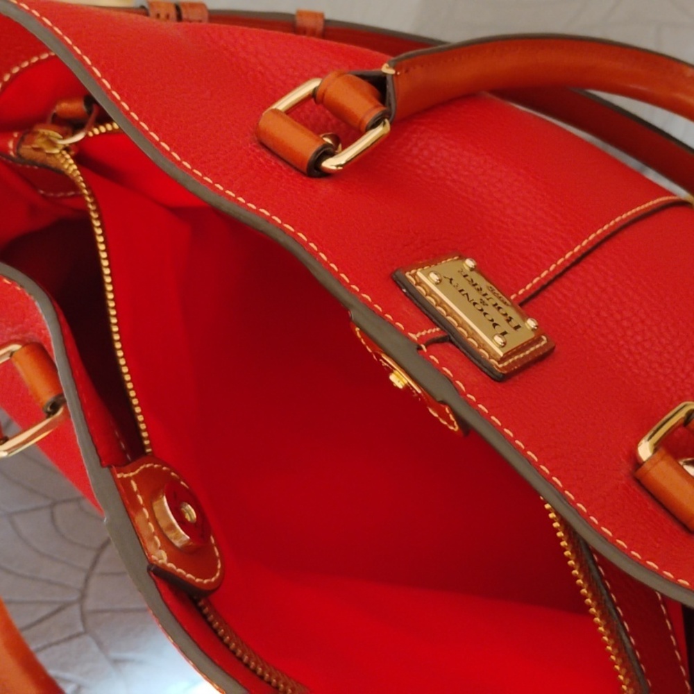 Dooney & Bourke Red Leather Tote - Picture 7 of 7